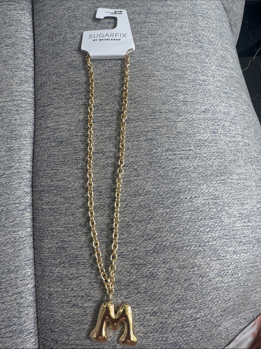 Sugarfix by BaubleBar Gold 'M' Initial Pendant Necklace